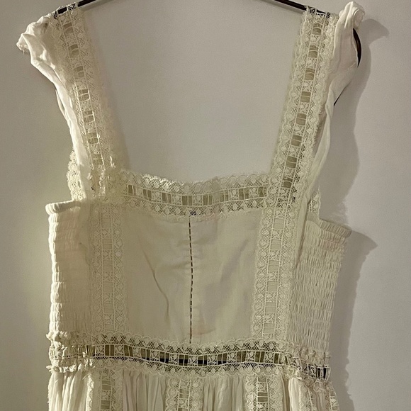 Free People Verona Square Neck Broderie Princess Dress L - Picture 5 of 9